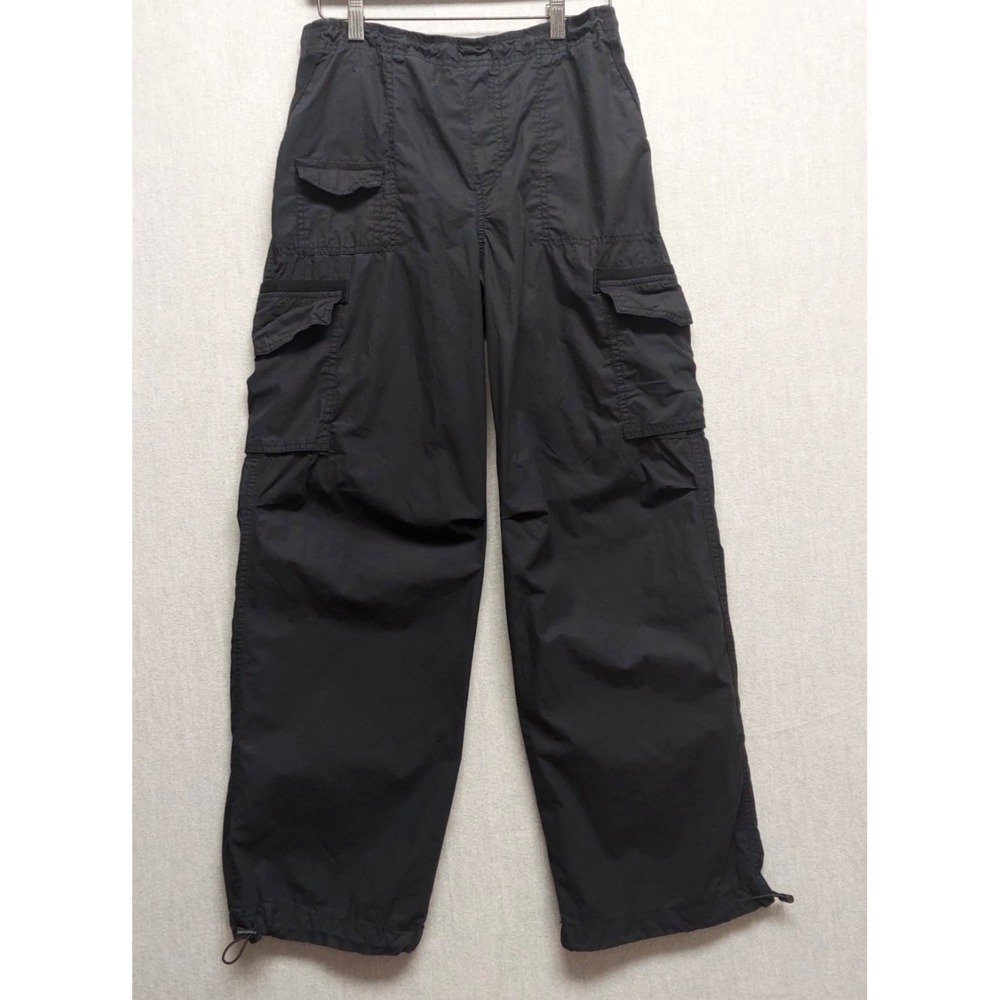 Aeropostale Parachute Cargo Pants Women XS Black Y2K Gorpcore Utility Streetwear
